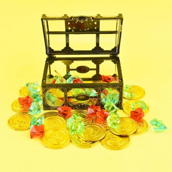TREASURE CHEST w COINS AND DIAMONDS 10cm - Bild 2